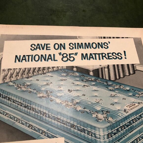 Vintage 50s Double Ad: Famous Golf Ben Hogan & Simmons Miracle Posture Mattress - Picture 3 of 6